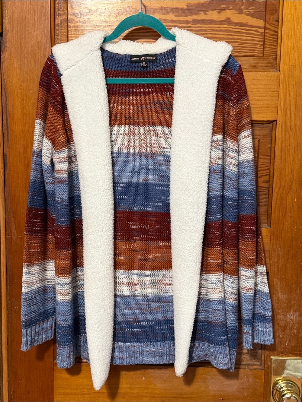 Almost Famous Cardigan Hooded Size Medium